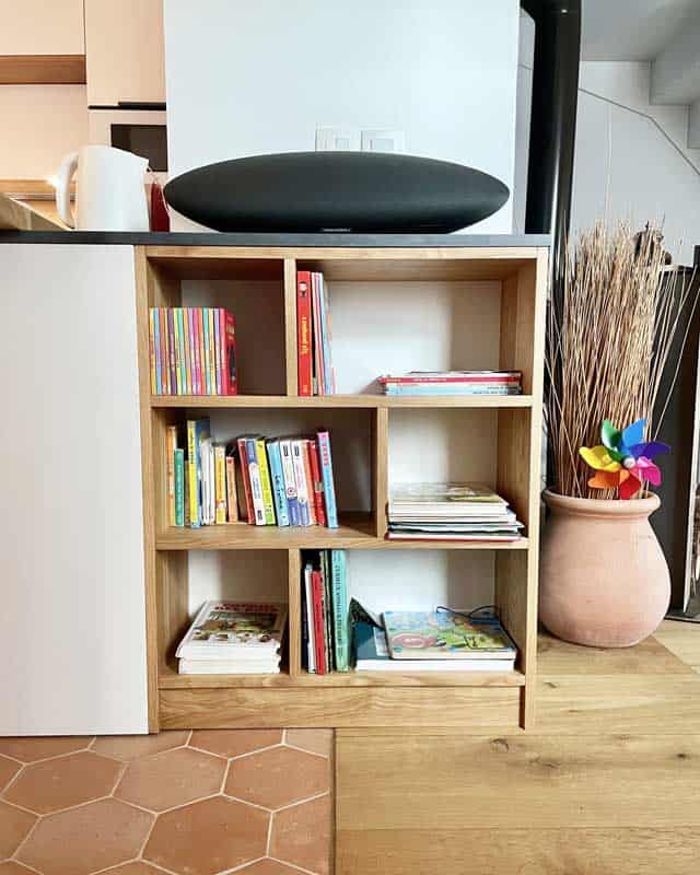 Bibliothèque basse en bois sur mesure annecy